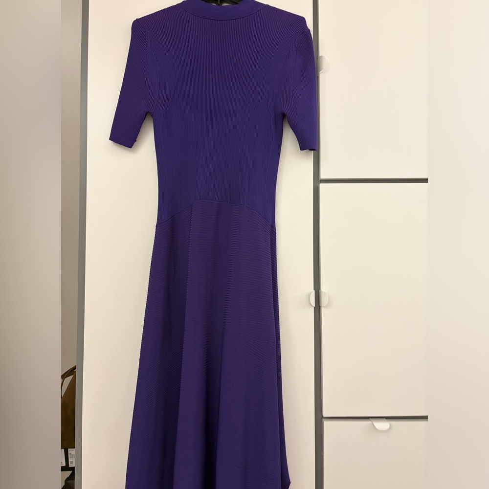 Stella McCartney Deep Purple Ribbed Midi Dress